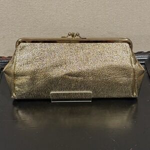 Vintage Gold Clutch Purse By St Thomas with 2 Inside Compartments 10 X 5 VGUC